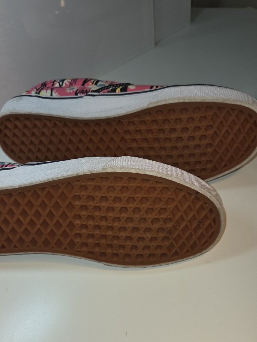 Vans Pink Floral Graffiti Slip-On Sneakers - Picture 6 of 8